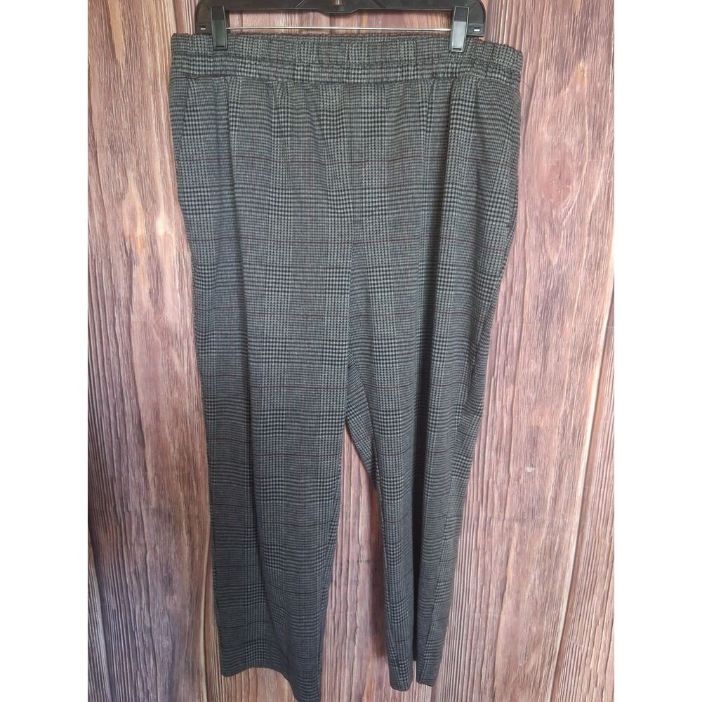 A new day XL Houndstooth Pull On Trousers Elastic Waist Tapered Ankle Pants
